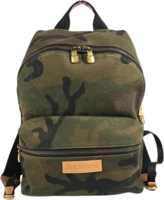 Louis Vuitton Pre-owned Vintage Rugzak - unisex - Vintage Rugzakken - Groen - ONE Size - Leer - Vintage
