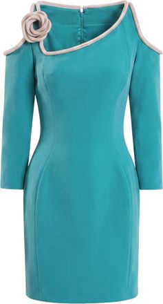 Saiid Kobeisy Blue Mini Dress with Crystal Embellishments