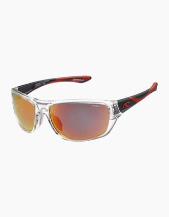 O'Neill Mens ONeill Mens Deep Current 2.0 Polarised Wrap Sunglasses - Gloss Clear Crystal Red - Size: ONE size