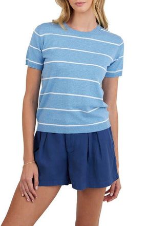 Bella Dahl Stripe Crewneck Short Sleeve Cotton & Cashmere Top in Salior Stripe at Nordstrom, Size X-Small