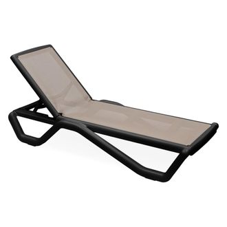 Dmora Tumbona Rochelle, Silla De Jard&iacute;n Apilable, Ajustable 4 Posiciones, Soporta 120 Kg, Fabricado En Italia, Respaldo Ajustable