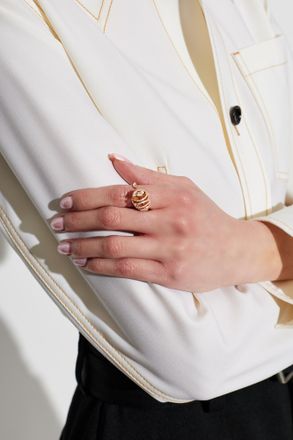 Bottega Veneta Gilded Ring, Womens, Gold