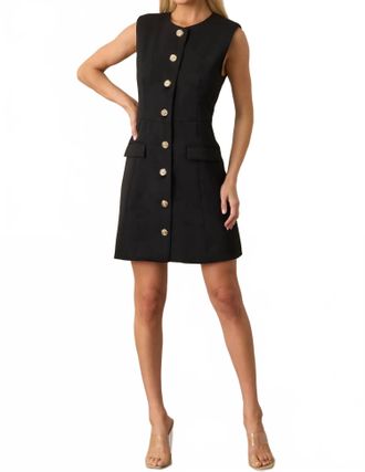 Entro Sleeveless Tailored Mini Dress In Black