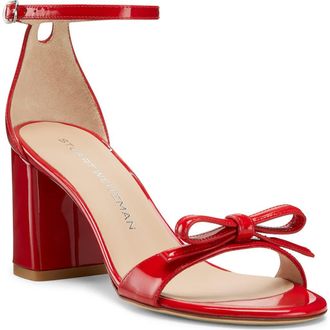 Stuart Weitzman Nudist Felicity Block 75 Sandal in Cherry at Nordstrom Rack, Size 7.5