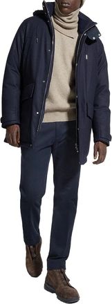 Ermenegildo Zegna Waterproof Wool with Goose-Down Fill Down Parka - Navy