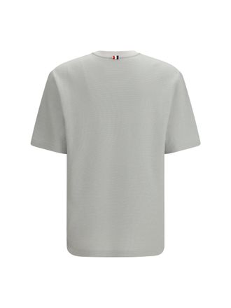 Thom Browne Ribbed Cotton-Linen T-Shirt - Gray