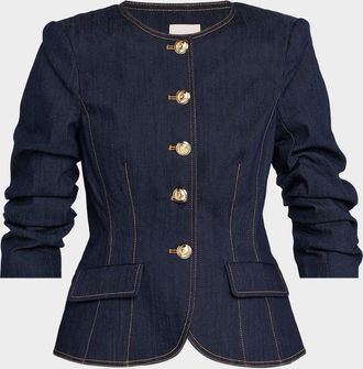 Cinq à Sept Denim Scrunched Chris Jacket