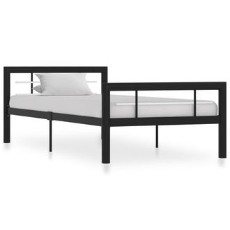 vidaXL Estructura De Cama Sin Colch&oacute;n Metal Blanco Y Negro 100x200 Cm Vidaxl