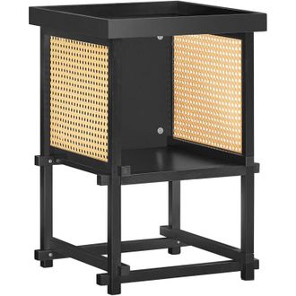 SoBuy HFBT03-SCH - Tavolino da caff&egrave;, comodino, comodino, tavolino da balcone, tavolino da divano, colore nero, 40 x 60 x 40 cm - Sobuy