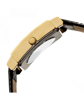 Heritor Mens Frederick Leather-Band Watch - Gold Stainless Steel - One Size