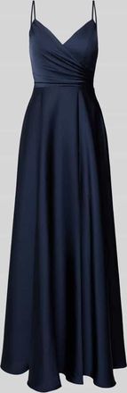 Laona Abendkleid aus Satin mit Spaghettitr&auml;gern in Dunkelblau, Gr&ouml;&szlig;e 34