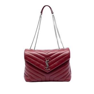 Saint Laurent Pre-owned Cross Body Bags, female, Red, Size: ONE SIZE Pre-owned LouLou Shoulder Bag