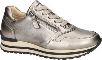 Gabor 76.528.62 Satin Metallic Sneaker - Dames - Sneakers - Grijs - 38 EU - Leer - Schoenen