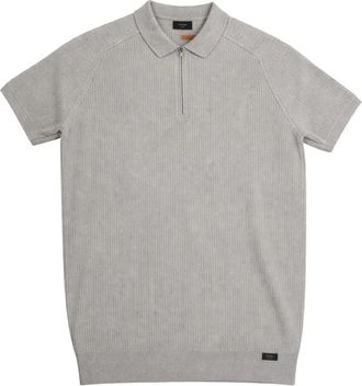 Genti Polo Zip - Heren - Polos - Grijs - XL - Katoen - Tops