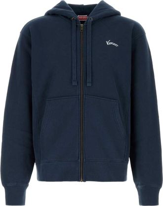 Kenzo Grafische Print Rits Hoodie - Heren - Vesten met rits - Blauw - M - Katoen - Hoodies & sweatvesten