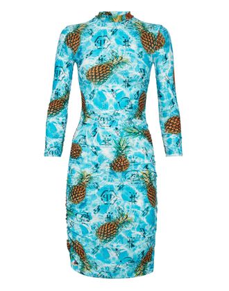 Philipp Plein Short Dress LS Pineapple Skies