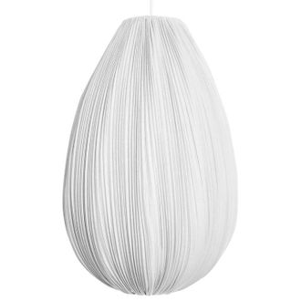 Beliani Pendant Hanging Lamp Grey Fabric Cotton Shade Modern Design Living Room Light GERA