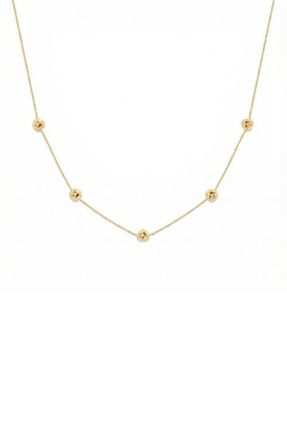 Made by Mary Cubic Zirconia Birthstone Flower Station Necklace in Gold February at Nordstrom