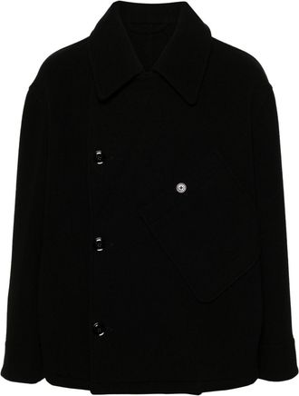 Christophe Lemaire Dispatch peacoat - men - Wool/Cotton - 48 - Black