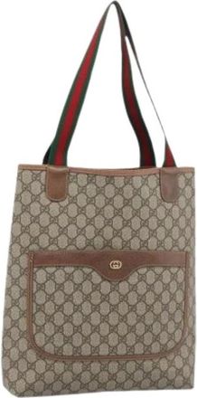 Gucci Pre-owned Tote Bag - Dames - Vintage Shopper - Beige - ONE Size - Leer - Vintage