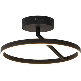 QAZQA Lampada da soffitto anello - Design - Acciaio,Plastico - Nero - Tondo (non sostituibile) LED Max. 1 x 20 Watt