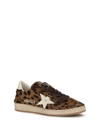 Golden Goose Womens Ball Star Sneakers Brown-Cream Brown/cream