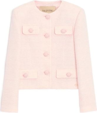 Valentino Tweed Jas - Dames - Blazers - Roze - L - Tweed - Jassen