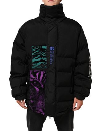 Dolce & Gabbana Black Nylon Puffer Men Full Zip Jacket Co+pa Clothing