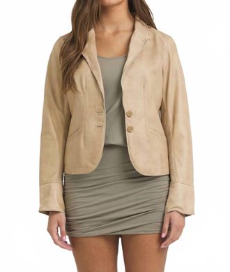 Jakett Amelia Patina Leather Jacket In Sand