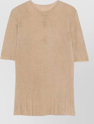 Uma Wang short sleeve wool top raw hem