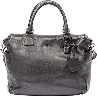 Loewe Dark Grey Goatskin Leather Convertible Zip Tote (Authentic Pre-Loved)
