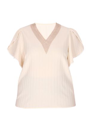 Usha Grote maat blouse Dames beige