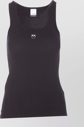 Pinko crewneck logo embroidered sleeveless top