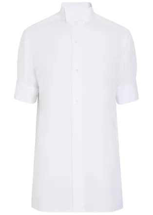 Maison Margiela High-neck Cotton-poplin Shirt - White - 40 (UK8 / S)