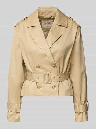Guess Cropped Trenchcoat mit Reverskragen Modell Fatou in Beige, Gr&ouml;&szlig;e XL
