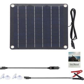 OEM Conjunto De Paneles Solares Policristalinos, 10 W De Potencia, 12 V, Grado De Protecci&oacute;n Ip65, Dise&ntilde;o Moderno, Material Policristalino/abs, Negro