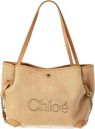 Chlo&eacute; Clover Double Carry Leather-Trim Tote