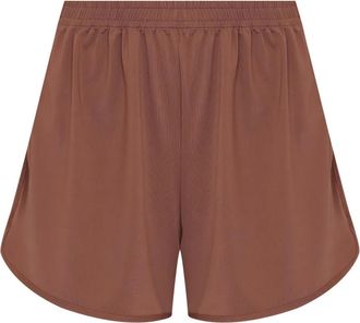Lygia & Nanny Nanny elastic-waistband curved-hem shorts - women - Polyimide/Elastane - 38 - Brown