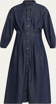 TWP Mason Dress in Denim Shirting