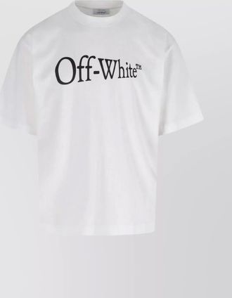 Off-white cotton short-sleeve t-shirt