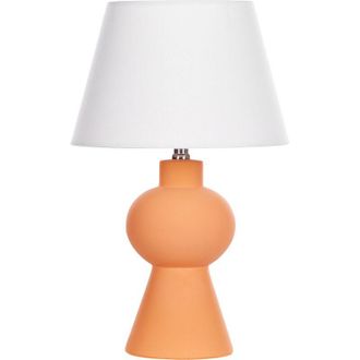 Beliani Table Lamp FABILOS Ceramic Orange