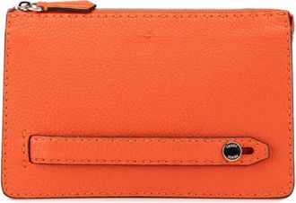 Fendi Orange Leather Clutch Bag (Pre-Owned)