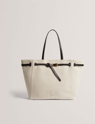 Ted Baker Womens Canvas Tote with Logo in Brn-Choc - Brown - One Size