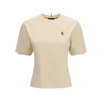 Moncler Grenoble Beige Cotton Sportswear - female - Moncler - T-Shirts - Beige - XS - Tops