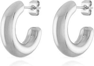 BEN ONI Bold Open Huggie Hoops in Silver at Nordstrom
