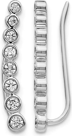 Diamond2Deal 14k White Gold 3/8 Ct Lab Grown Diamond Ear Climber