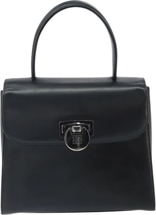 Givenchy Vintage 4G Handbag Leather Black Leather Handbag (Pre-Owned)