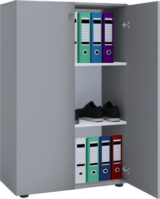 ebuy24 Armario De Oficina Vcm Con 3 Compartimentos Armario De Archivo Moderno Con Puertas Giratorias Dimensiones Aprox. An. 70 X Al. 110 X T. 40 Cm - Lona 3 