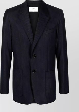 Ami notch lapel wool blazer