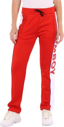 Filles A Papa Ladies Red Fleece Oversized Tracksuit Pants, Brand Size 3 (Large)